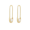 Paper Clip Dainty Fashion Minimalist Jewelry 925 Sterling Silver Pearl Drop Earrings Women