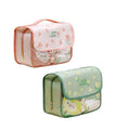 Portable PVC Cosmetic Bags Zipper Cartoon Waterproof Travel Bathroom Toiletries Storage Hook Wash Pouch Personal Belongings