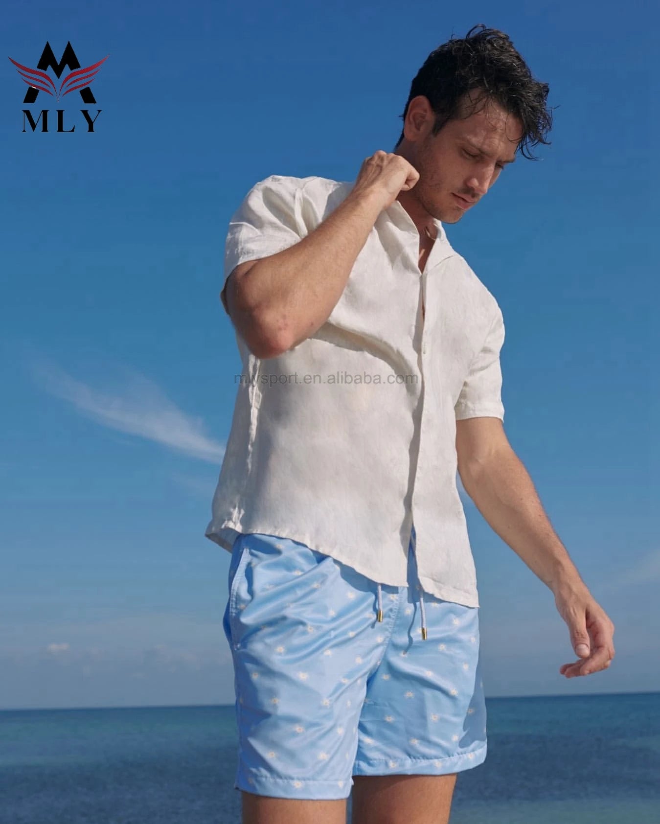 MLY Summer Men's Board Shorts Beach Shorts Custom Men Swim Shorts Mens Swimwear