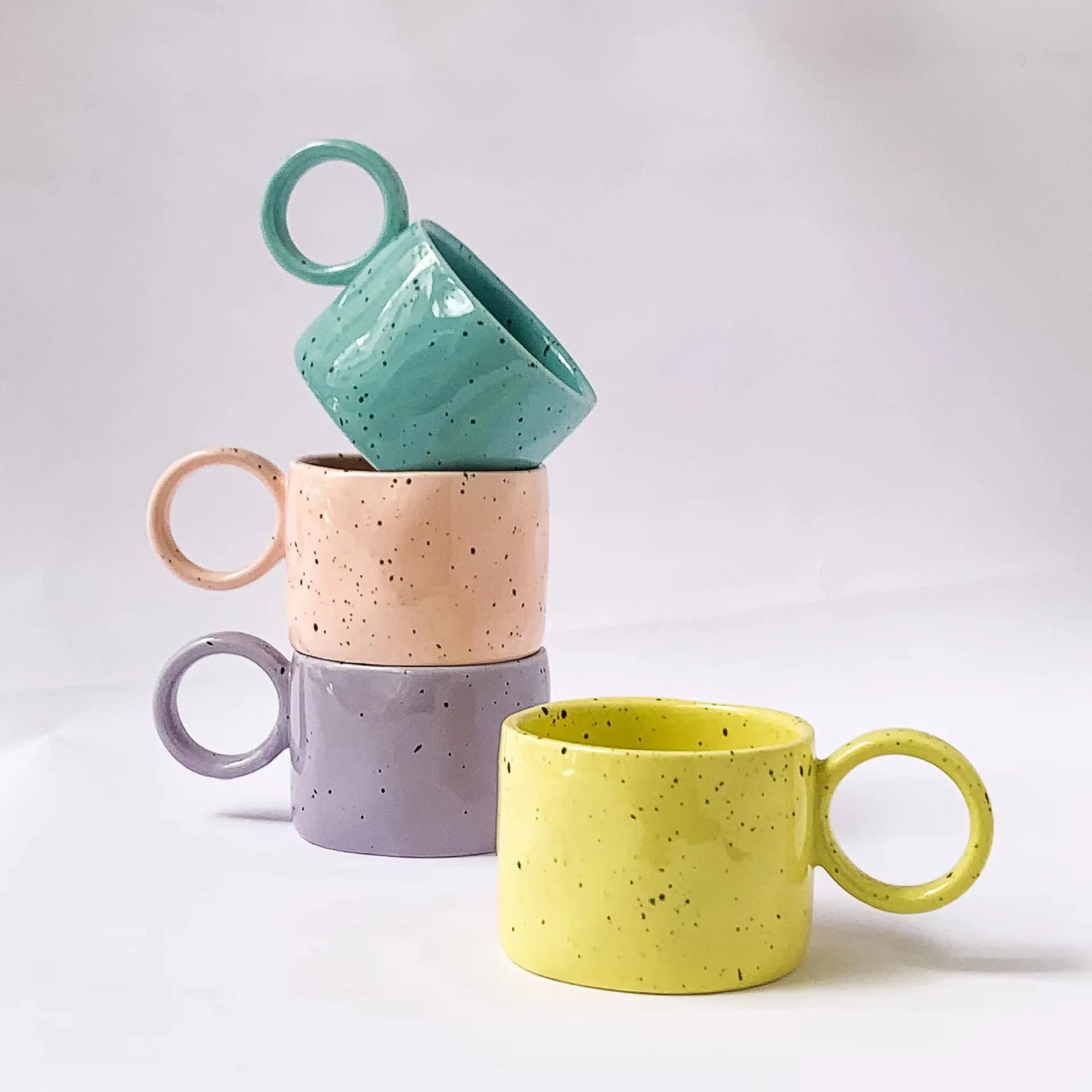 Splash Ink Nordic Christmas Mug Porcelain Splatter Coffee Cup Speckled Coffee Mug Ceramic
