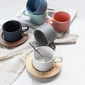 Custom Logo Small Cute 6oz Tazas Ceramic Nordic Matte Color Blue White Pink Tea Coffee Cups