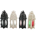 European Moroccan Glass Candlestick Metal Wind Lamp Creative Aromatherapy Candle Cup Iron Decoration