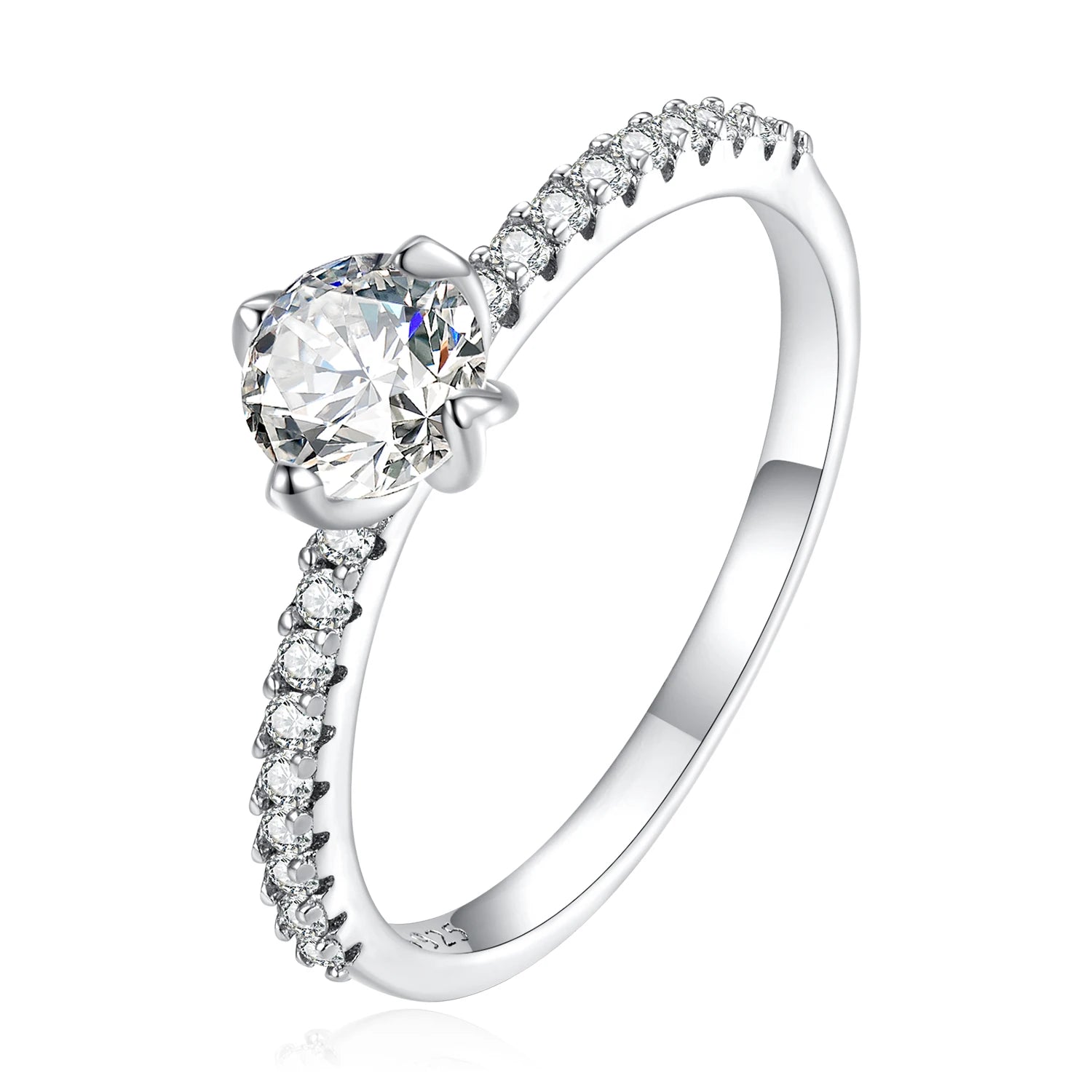 Factory 925 Sterling Silver Simple Zircon Ring for Women Engagement Anniversary Wedding Luxury Fine Jewelry Size 6-8 BSR303