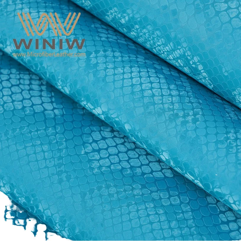 Thick and Durable Waterproof Embossed Faux Leather Bag Unique Pattern Fabric PU and Nylon with Nonwoven Backing
