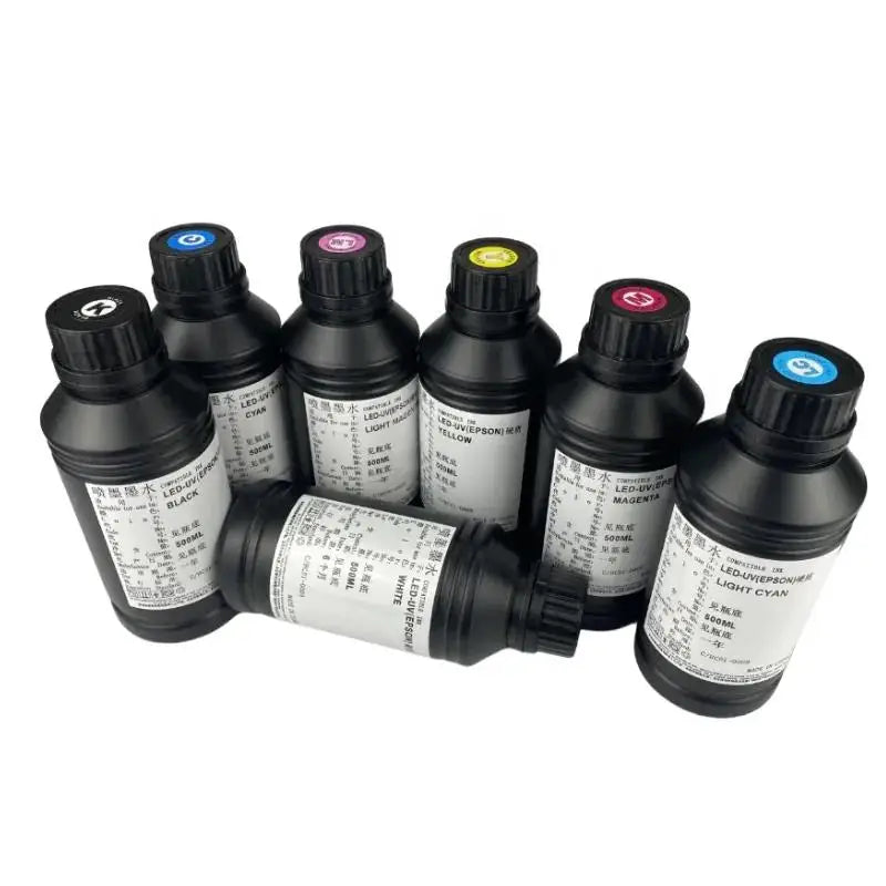 UV LED Ink 250ML/ 500ML CMYKLcLm Varnish A3 Sheet 30cm Roll Printing a and B DTF AB Sticker Film for Uv Epson DTF Printer