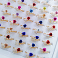 Cheap Bulk Sparkling Zircon Women Rings Resin Flower Butterfly Diamond Wedding Engagement Wedding Jewelry Wholesale
