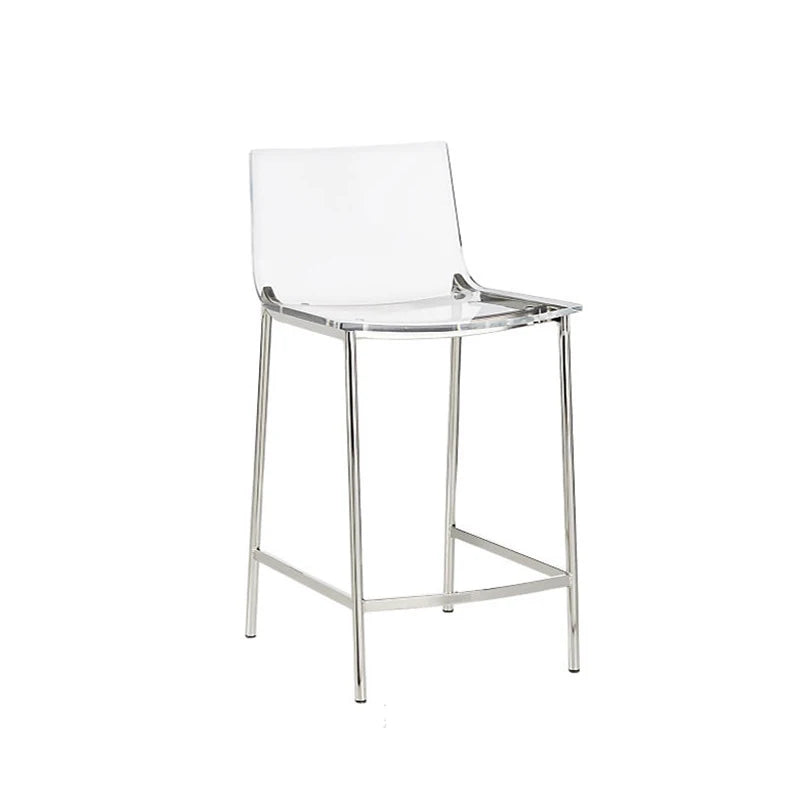 Kitchen Living Room Bar Counter Hotel Stainless Steel Acrylic Barstool Dining Chair