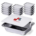 Stocked Food Packaging Pan Food Box Trays With Lid Aluminium Disposable Containers Aluminum Foil Container