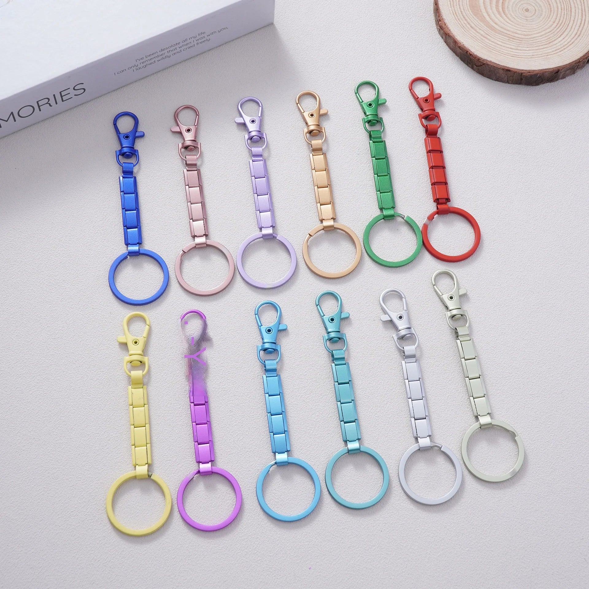 Cross Border Stainless Steel Italian Module Keychain Bracelet Removable Titanium Steel DIY Fashion Charm for Men and Women