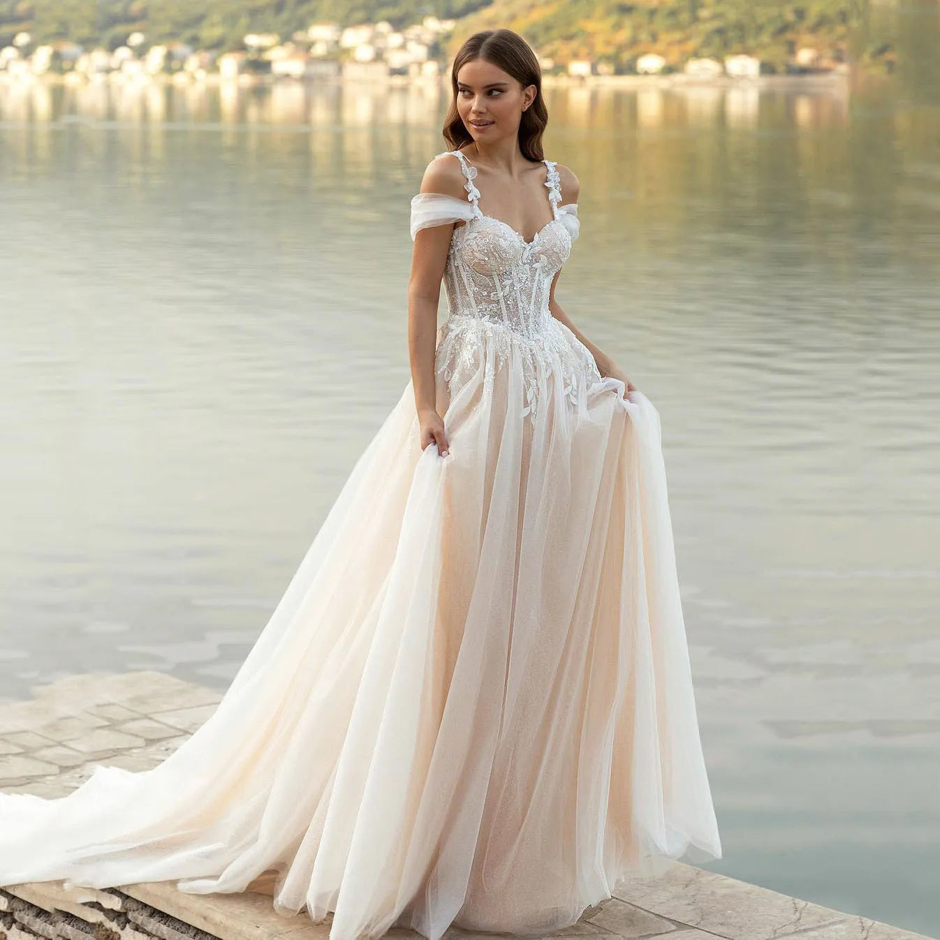 Y0426 Mermaid Wedding Dress for Bride One Shoulder Simple A-line Small Tail Plus Size White Wedding Dress Gown for Women