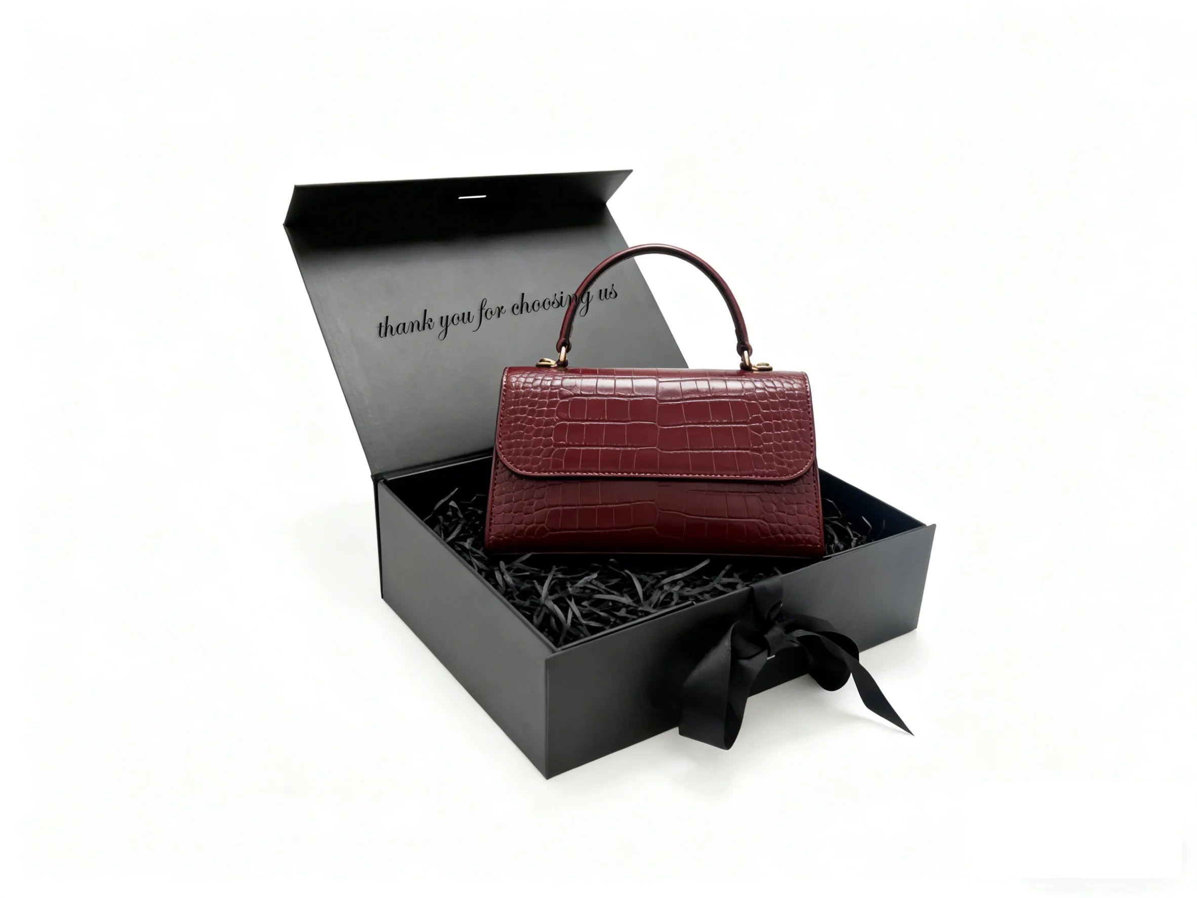 Luxury Black Custom Logo Premium Rigid Magnetic Paper Gift Packaging Box Recyclable Durable Hard Cardboard Box