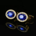 Personality Oval Men's Fashion Crystal Cufflinks French Shirt with Temperament for Wedding and Anniversary