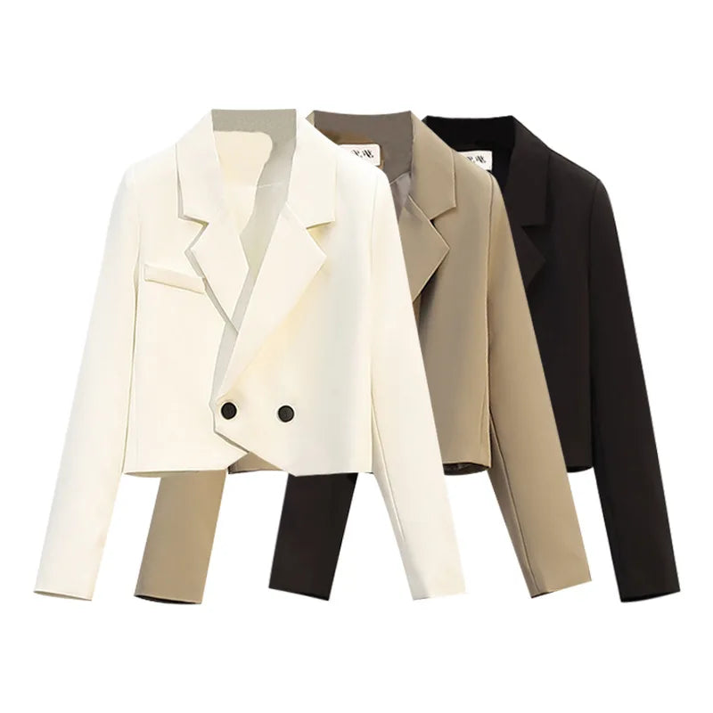 S-3XL Korean Spring and Autumn Large Women's Wear High End Suit Jacket Fashionable Short Suit Top