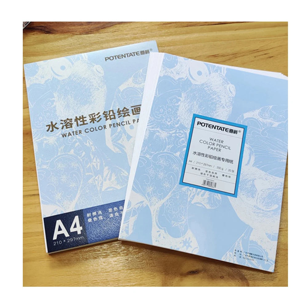 Potentate Artist Watercolor Color Pencil Sketch Paper 200gsm 20 Sheets Smooth Surface Loose Sheets