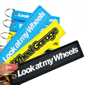 Cheap Custom Logo Woven Embroidered Jet Tas Embroidery Patch Keychain Keyring Key Tag