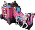 Outdoor pink Princess Pumpkin Car Inflatable Children Jump Toy Car Jump Slide Castle Car