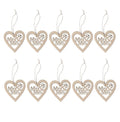 Wholesale Wooden Heart Ornaments Laser Engraved MR & MRS Heart Hangings for Weddings and Valentine's Day Decor Dropshipping