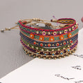 Handwoven Friendship Bracelet Ethnic Fabric Bracelet Wristband Charm Braided Bracelet for Valentine's Gift