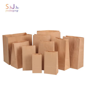 Customized Kraft Paper Bags Handmade with Digital Printing Food Grade Greaseproof Available in Brown or White for Your Needs