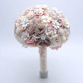 Genya Wedding Bouquets for Brides or Bridesmaids Artificial Rose Posy with Satin Jeweled Bouquet Bridesmaid Holding Flowers