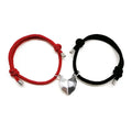 Hot Selling Heart Wishing Stone Couple Bracelet Splicing Magnetic Adjustable Braid Bracelet for Men and Women