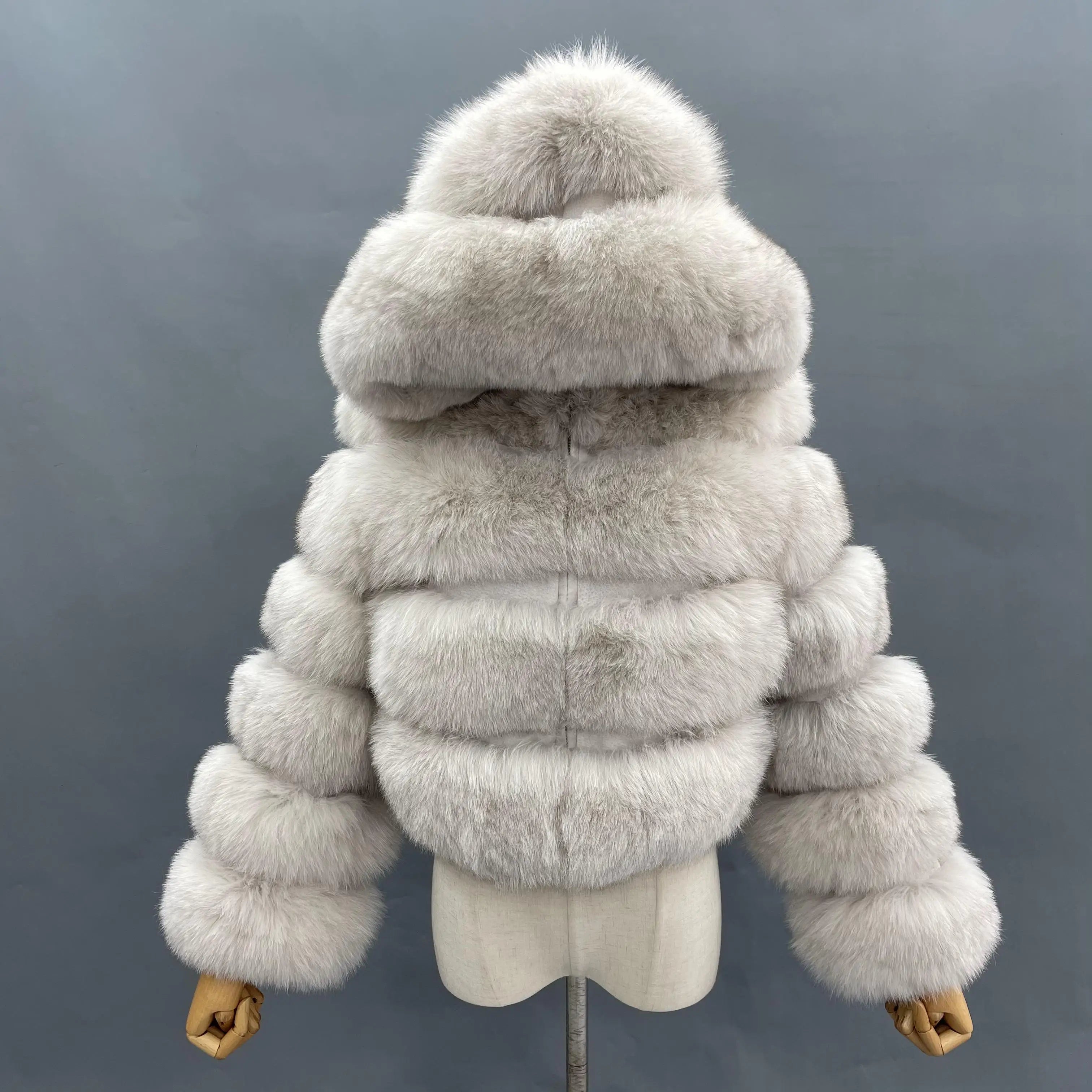 Luxury Fox Fur Fluffy Furry Jackets Raccoon Fur Coat Plus Size Clothing Women Winter Fur Coat