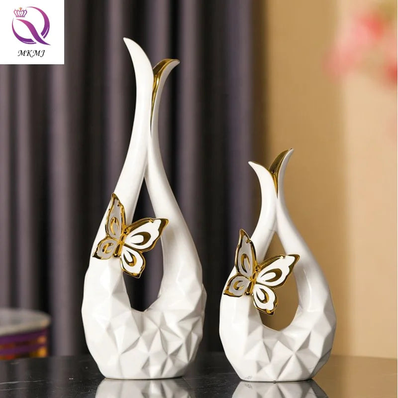 High Quality Home Living Room Wine Cabinet Unique White Luxury Creative Modern Home Decor Ceramic Vase for Home Decoration