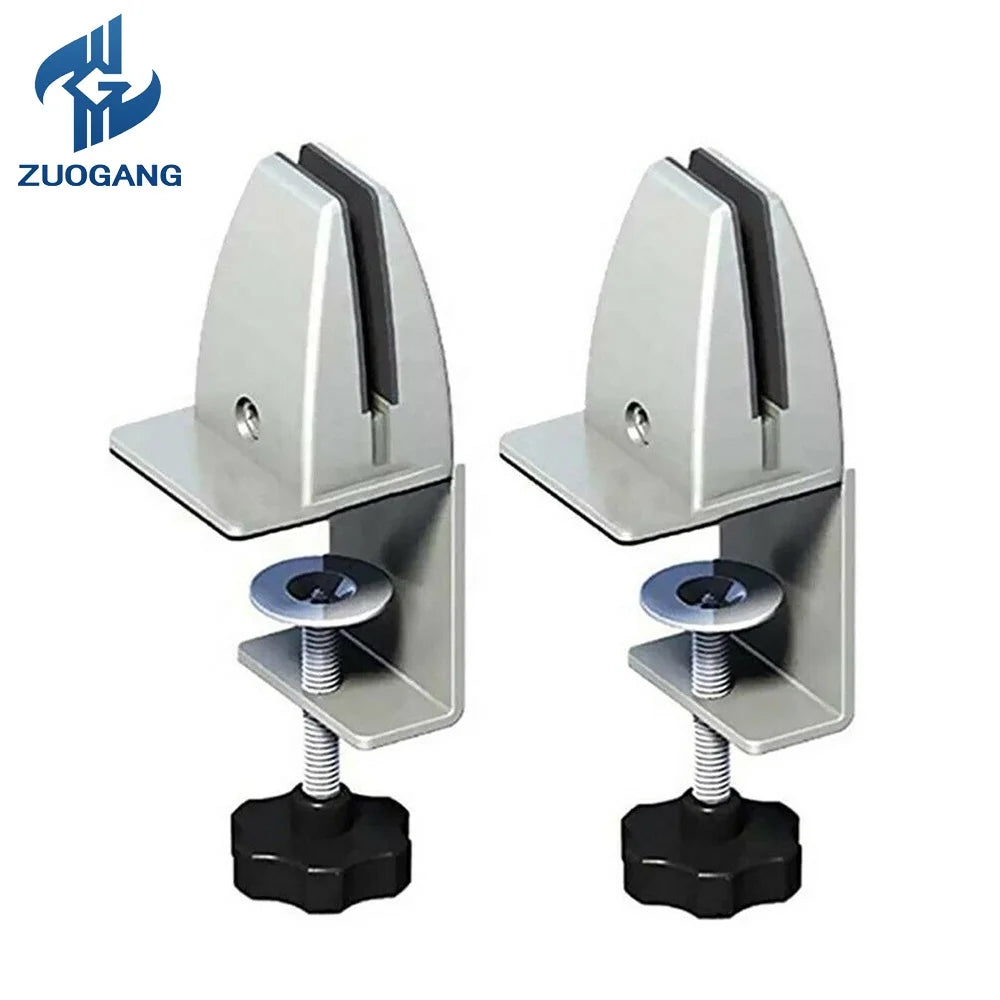 Hot Sell Aluminum Office Desk Partition Clamp Bracket Shelf Adjustable Screen Clip Type B Table Divider Holder Clamp