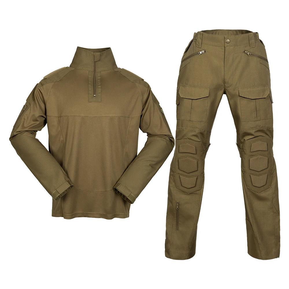 Outdoor Tactical Training Camouflage Combat Frog Suit Uniform Formal Style Breathable Woven Fabric FA6 Model