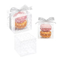 Custom Wedding Candy Box Transparent Plastic Square PET Cube Box Macaron Box Packaging PVC Plastic Clear Gift Box