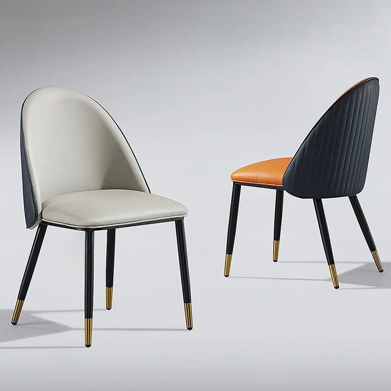 Italian Luxury Dining Chair Post-Modern Solid Household Leather Chair with Contemporary Design for Restaurant and Leisure