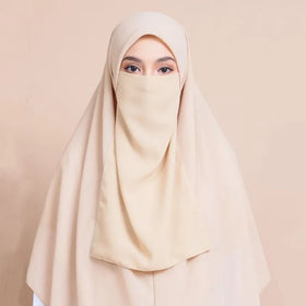 High Quality Muslim Women Face Cover Fashion Saudi Black Face Mask Wholesale Niqab Hijab