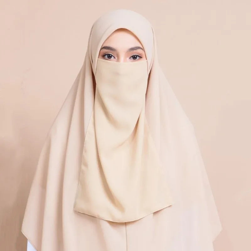 High Quality Muslim Women Face Cover Fashion Saudi Black Face Mask Wholesale Niqab Hijab