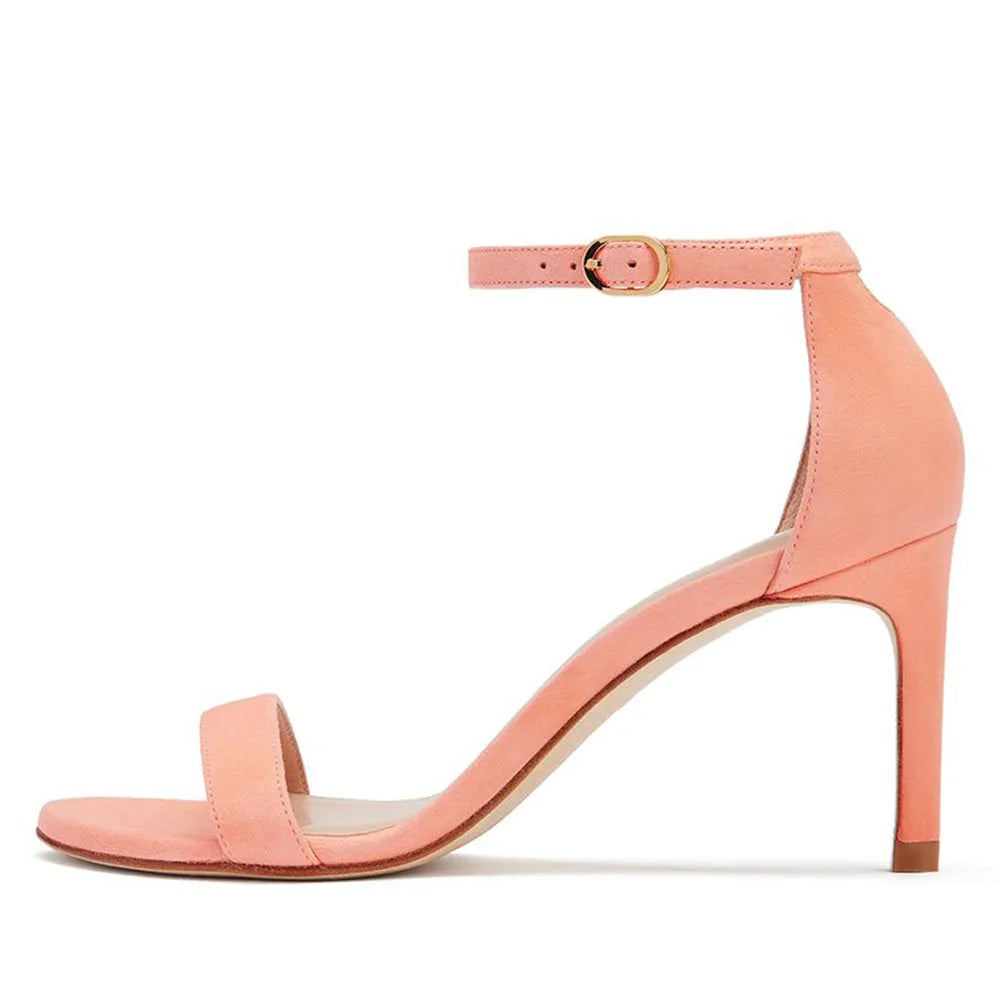 Ladies Heeled Sandals for Women and Comfortable Custom High Heel Female Ankle Buckle Kitten Heel Shoes
