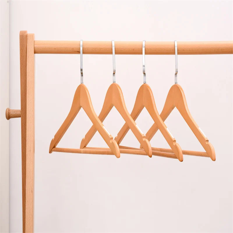 Wooden Clothes Hanger 360 Rotatable Hook Wood a Grade Clothing Jackets Hanger Stand Wood Clothing Rack Single Aluminum Alloy
