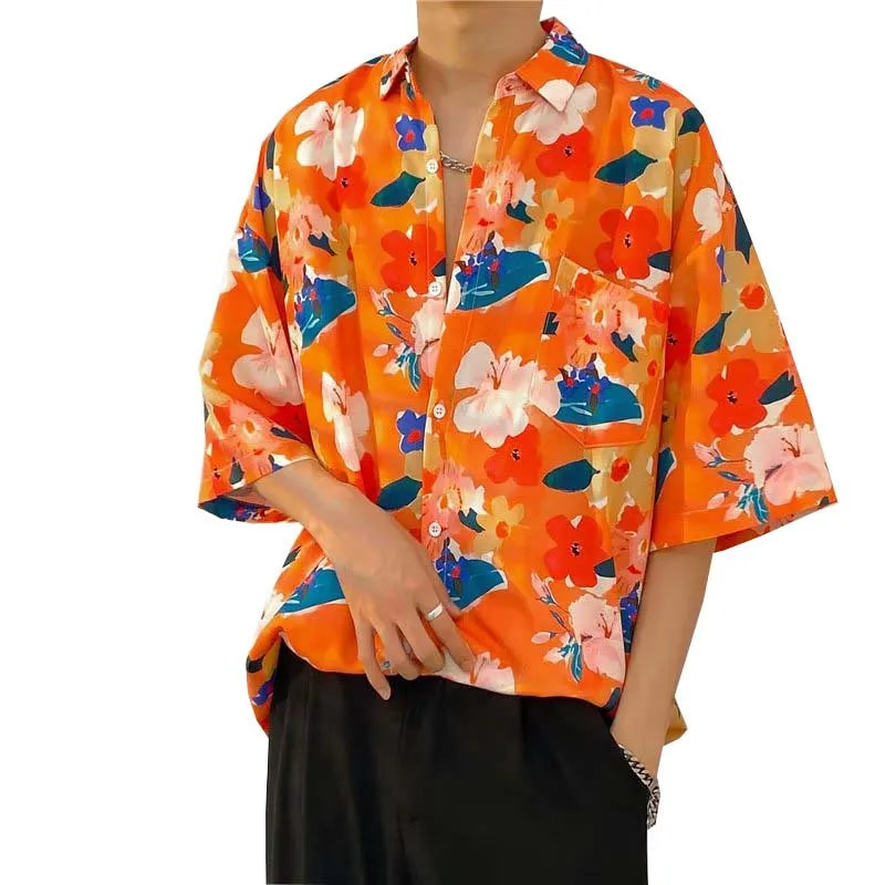 Wholesale Custom Print Boys Party Polyester Gym Men's Short-sleeved Hawaiian Shirts Wholesale