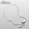 EManco Simple Men's Bracelet 2MM Stainless Steel Paperclip Chain Adjustable Fashion Accessories Birthday Party Gifts Direct