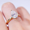 Pear Cut 1CT 2CT 3CT 4CT 5CT 10K Yellow Gold Moissanite Engagement Ring