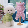 Winter Padded Fleece Snowsuit Small Dog Windproof Waterproof PU Puppy Down Jacket Puffer Coat Warm Dog Jumpsuit with Legs