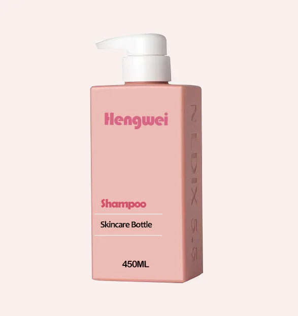 450ml Luxury Custom Square HDPE Plastic Bottles PP Body Material with Screw Cap and Lotion Pump for Skincare Cosmetics