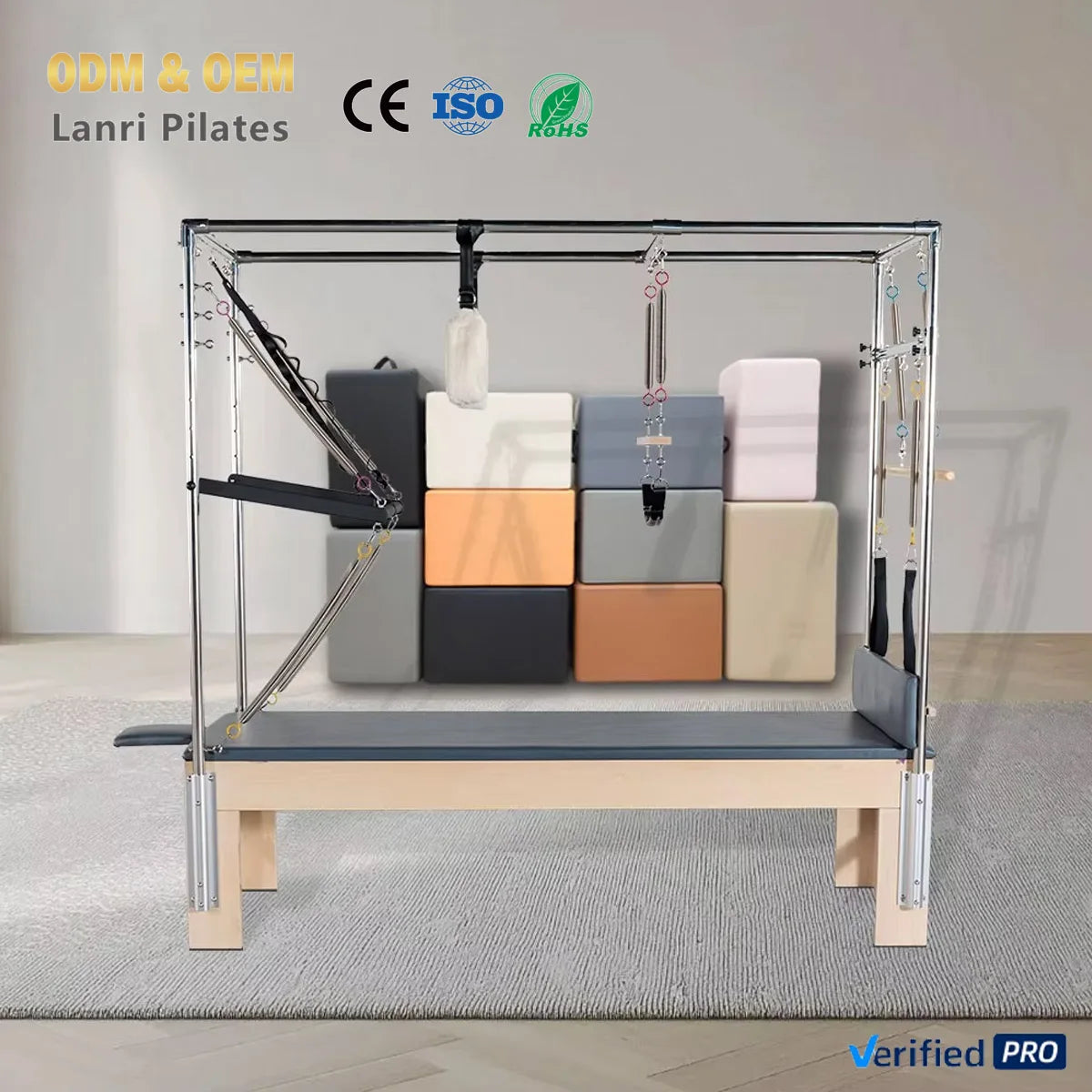 Factory Price High End Cadillac Machine Maple  Wood Full Trapeze Commercial Durable Pilates Cadillac Reformer Pilates Cadillac