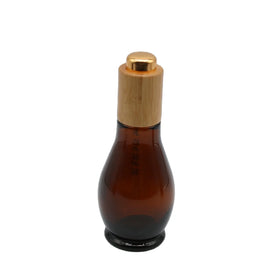 100Ml Serum Amber Essential Oil 4 Oz Hair Oil Gourd Shape Unique Glass Bottle Dropper 10ml