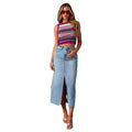 2024 Fashion Women's Denim Skirt Summer High Waist Skirt Streetwear Split Long Denim Skirts for Women