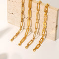 Wholesale 18K Gold Stainless Steel Handmade Chain  Fashion Women Jewelry Heart Hollow Chain Cross Buckle