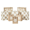 Custom Printed Pink Luxury Boutique White Snowflake Pattern Jewellery Shopping Packaging Cardboard Wide Bottom Gift Bags