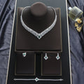 4pcs Bridal Green Zirconia Full Jewelry Sets for Women Party Luxury Dubai Nigeria CZ Crystal Wedding Jewelry Sets