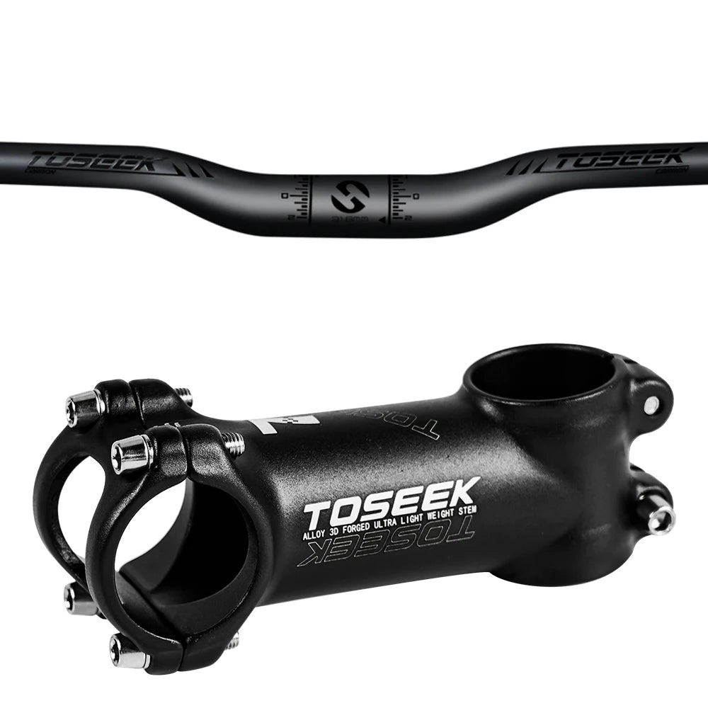Hot Selling Cycle Parts 7 Degree  Aluminum Stem Bike Integrated Handlebar 31.8 Stem Bicycle Handlebar Carbon