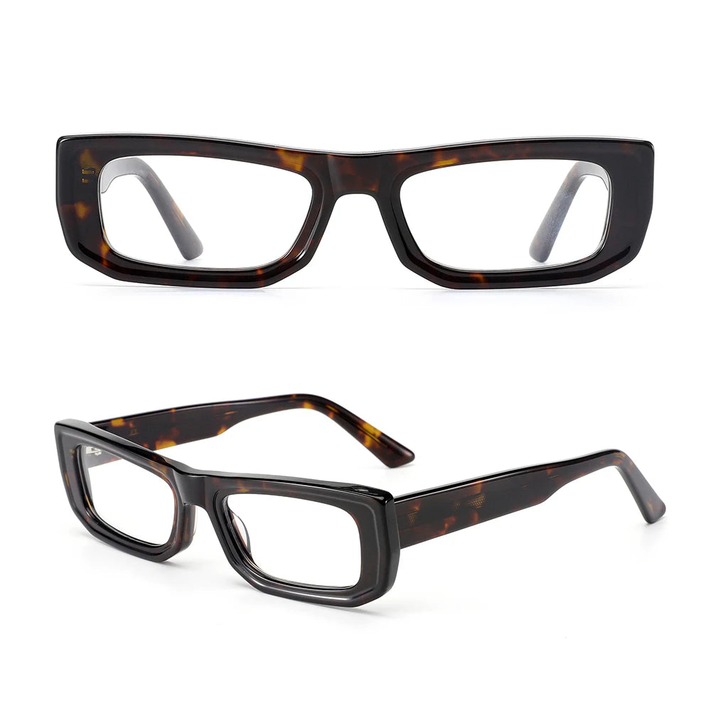 New Unisex Fashion Solid Diamond Transparent Rectangle Glasses Retro Computer Lightweight Comfortable Eyewear