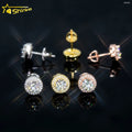 Fine Jewelry Screw Back Luxury Gold Plated 925 Sterling Silver Iced Out VVS Moissanite Diamond Stud Earrings