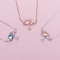 Aurora Water Drop Star Moon Necklace Cute Girl Clavicle Chain Heart Sweet Student Necklace